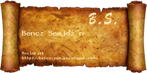 Bencz Semjén névjegykártya